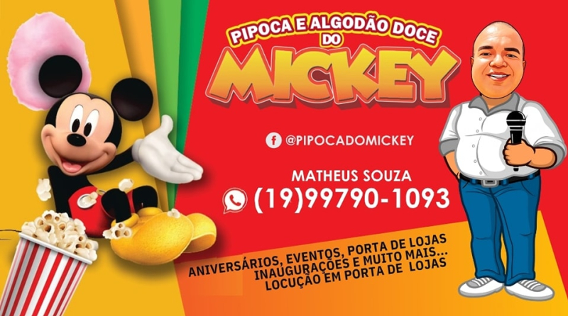 Pipoca e Algodão Doce do Mickey Mococa SP